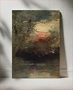 Πίνακας, Woodland Sunset by Albert Bierstadt