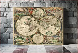 Πίνακας, World map - Produced in AmsterdamFirst edition : 1689