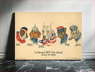 Πίνακας, World War I poster featuring the dog breeds representing their respective native countries (friends and foes)