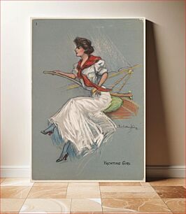 Πίνακας, Yachting Girl, from the series "Hamilton King Girls" (T7, Type 6), issued by Turkish Trophies Cigarettes