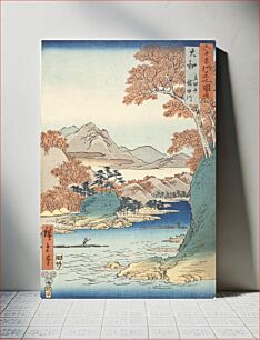 Πίνακας, Yamato Province: Tatsuta Mountain and Tatsuta River by Utagawa Hiroshige