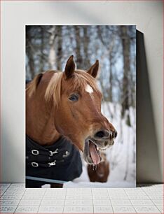 Πίνακας, Yawning Horse in Winter Χασμουρητό Άλογο τον Χειμώνα