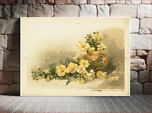 Πίνακας, Yellow roses in a vase