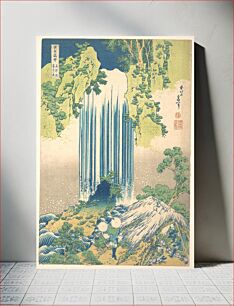 Πίνακας, Yōrō Waterfall in Mino Province (Mino no Yōrō no taki), from the series A Tour of Waterfalls in Various Provinces (Shokoku taki meguri)