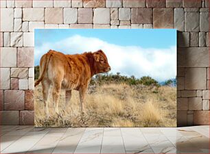 Πίνακας, Young calf in the field Νεαρό μοσχάρι στο χωράφι