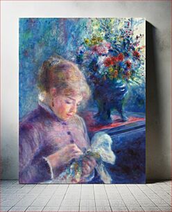 Πίνακας, Young Woman Sewing (1879) by Pierre-Auguste Renoir