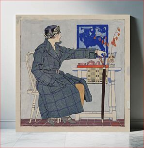 Πίνακας, Young woman sitting beside table holding umbrella (between 1910 and 1925) by Edward Penfield