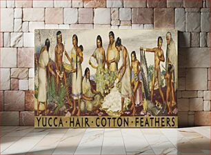 Πίνακας, Yucca, Hair, Cotton, Feathers (mural study)