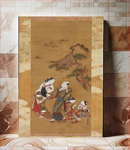 Πίνακας, Yukihira and Two Brinemaidens at Suma by Okumura Masanobu, Japanese (18th century)