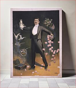 Πίνακας, [Zan Zig performing with rabbit and roses, including hat trick and levitation]