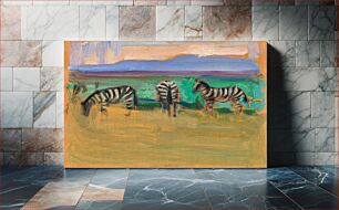 Πίνακας, Zebras, oil painting