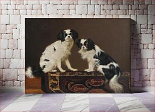 Πίνακας, Zwei Malteserhündchen, signiert J. Hamburger, Öl auf Leinwand