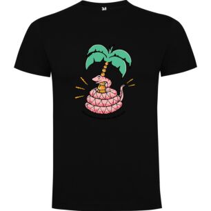 Pink Palm Serpent Illustration Tshirt
