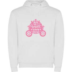 Pink Town Girl Ride Φούτερ με κουκούλα σε χρώμα Λευκό Medium