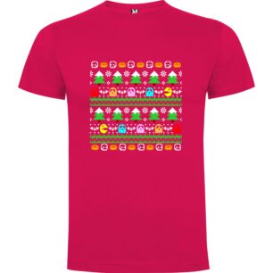 Pixel Christmas Sweater Tshirt σε χρώμα Φούξια Small