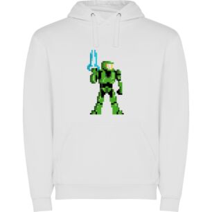 Pixel Man's Halo Adventure Φούτερ με κουκούλα σε χρώμα Λευκό 11-12 ετών