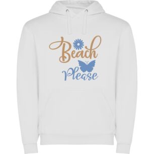 Pleasant Beach Aesthetic Φούτερ με κουκούλα σε χρώμα Λευκό Large