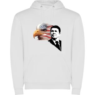 Presidential Patriotism: Reagan & Eagle Φούτερ με κουκούλα σε χρώμα Λευκό 3-4 ετών