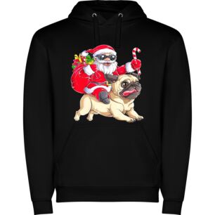 Pug-Riding Santa Delight Φούτερ με κουκούλα