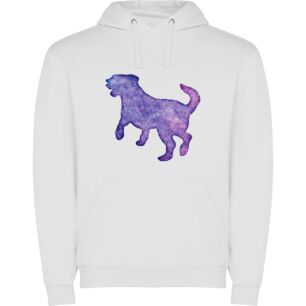 Purple Metal Dog Silhouette Φούτερ με κουκούλα σε χρώμα Λευκό Large