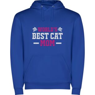Purrrfect Mom, Feline World Φούτερ με κουκούλα σε χρώμα Μπλε Large