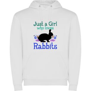 Rabbit Obsessed Bunny Girl Φούτερ με κουκούλα σε χρώμα Λευκό 11-12 ετών