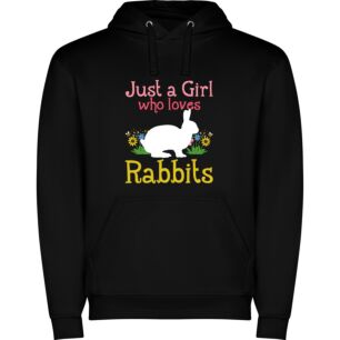 Rabbit Obsessed Bunny Girl Φούτερ με κουκούλα σε χρώμα Μαύρο 3-4 ετών