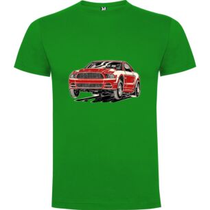 Racing Red Mustang Illustration Tshirt