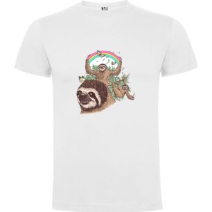 Rainbow Sloth Duo Tshirt σε χρώμα Λευκό 3-4 ετών