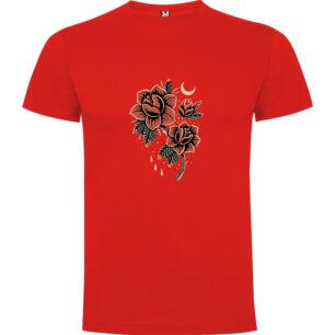 Red Celestial Rose Design Tshirt