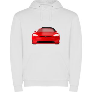 Red Tesla Roars On! Φούτερ με κουκούλα σε χρώμα Λευκό 3-4 ετών