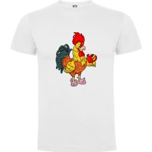 Regal Rooster Illustration Tshirt σε χρώμα Λευκό XXLarge