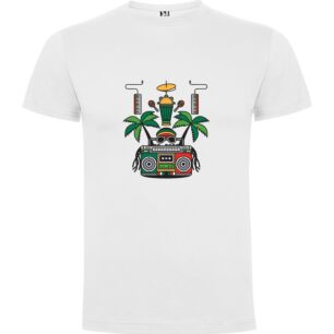 Reggae Boombox Art Tshirt σε χρώμα Λευκό Large
