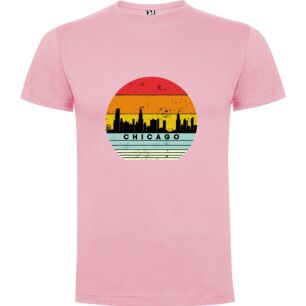 Retro Chicago Skyline Glow Tshirt σε χρώμα Ροζ 11-12 ετών