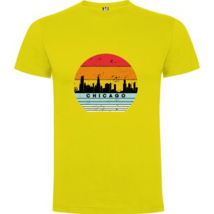 Retro Chicago Skyline Glow Tshirt