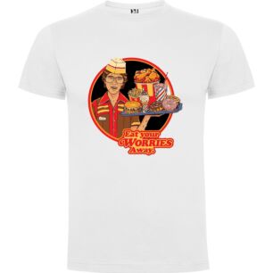 Retro Food Cartoons Tshirt σε χρώμα Λευκό Large