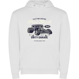 Retro Garage Artistry Φούτερ με κουκούλα σε χρώμα Λευκό XXXLarge(3XL)