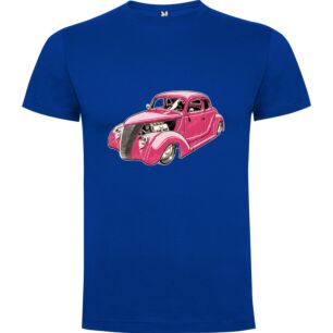 Retro Pink Car Illustration Tshirt