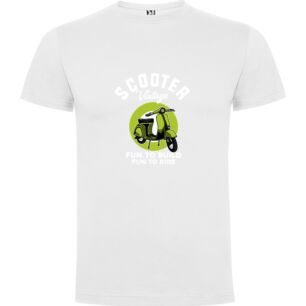 Retro Scooter Fun Ride Tshirt σε χρώμα Λευκό Large