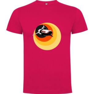 Retro Space Odyssey Tshirt σε χρώμα Φούξια 3-4 ετών