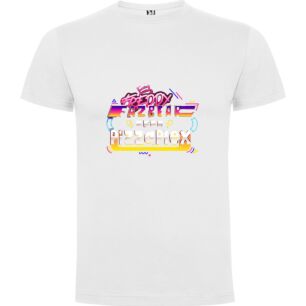 Retrowave Pizza Art Tshirt σε χρώμα Λευκό 11-12 ετών