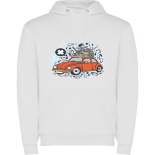 Rockin' Orange Vehicle Illustration Φούτερ με κουκούλα σε χρώμα Λευκό XXXLarge(3XL)