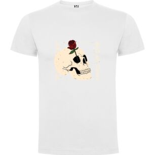 Rose Skull Design Tshirt σε χρώμα Λευκό Large