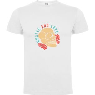 Rose Skull Rock Art Tshirt σε χρώμα Λευκό Large