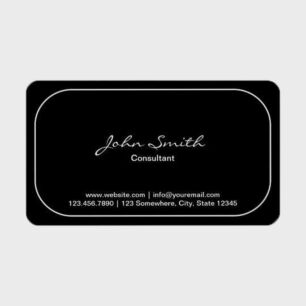 Plain Round Corner Consultant Dark Business Card