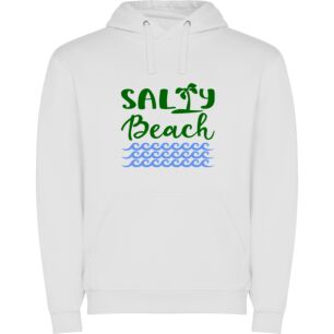 Salty Sandy Beach Sign Φούτερ με κουκούλα σε χρώμα Λευκό Large