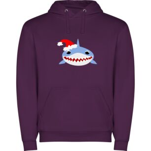 Santa's Festive Shark Φούτερ με κουκούλα σε χρώμα Μωβ Large