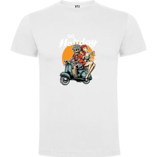 Scooting Skeletons: Retro Romp Tshirt σε χρώμα Λευκό XXXLarge(3XL)