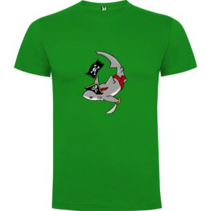 Sharp Pirate Shark Illustration Tshirt σε χρώμα Πράσινο 5-6 ετών