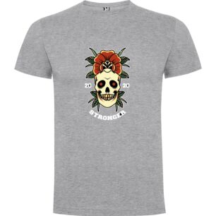 Skull Flower Rock Tee Tshirt